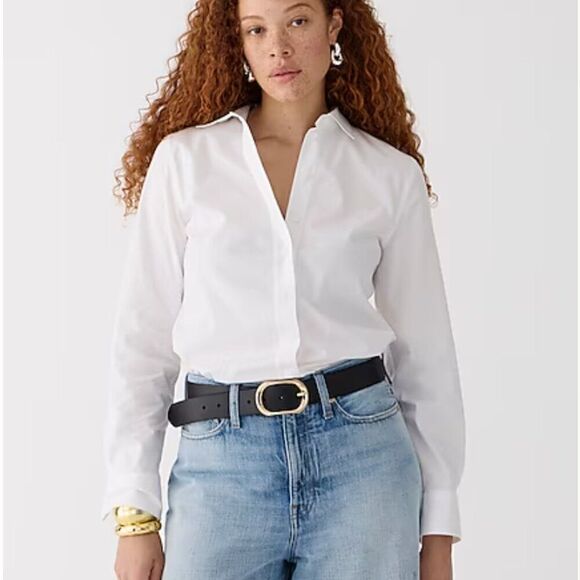 J. Crew BY647 Wren White button front blouse NWT size 6 - Picture 1 of 10